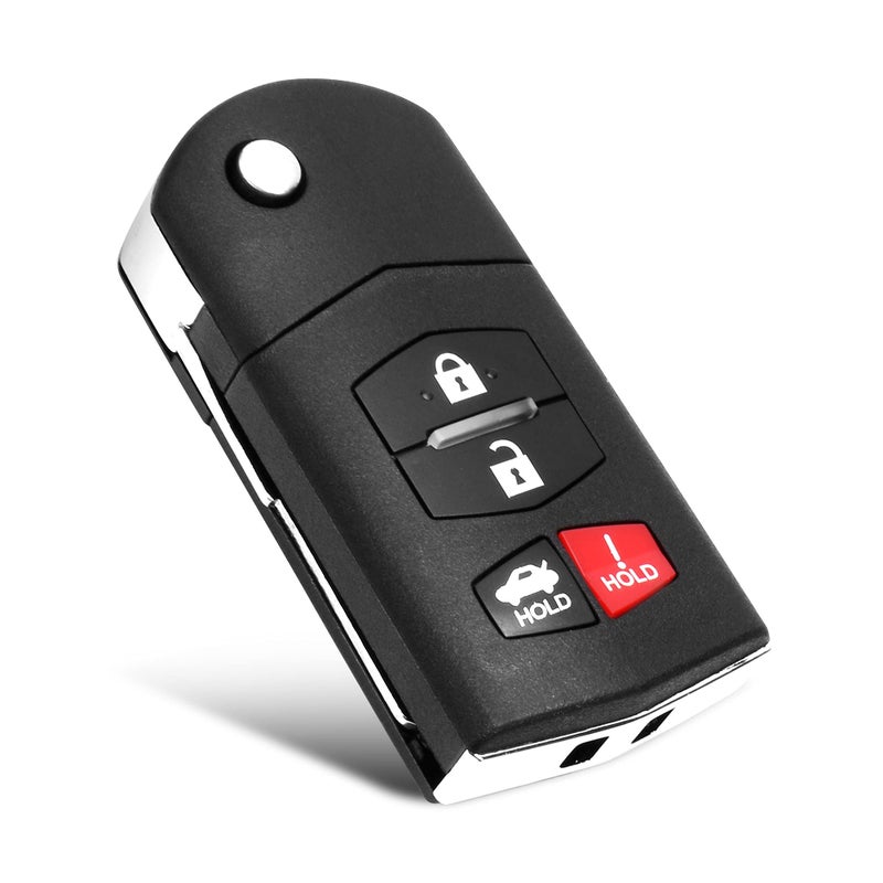 VOFONO فوفونو 4 أزرار مفتاح دخول عن بُعد بدون مفتاح متوافق مع 2010-2013 مازدا 3 2009-2013 مازدا 6 2006-2015 MX-5 مياتا BGBX1T478SKE125-01 - Image 1